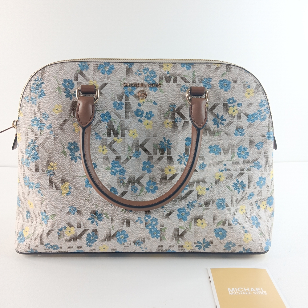 Michael Kors Floral Print Women's Bag - Blue and Yellow